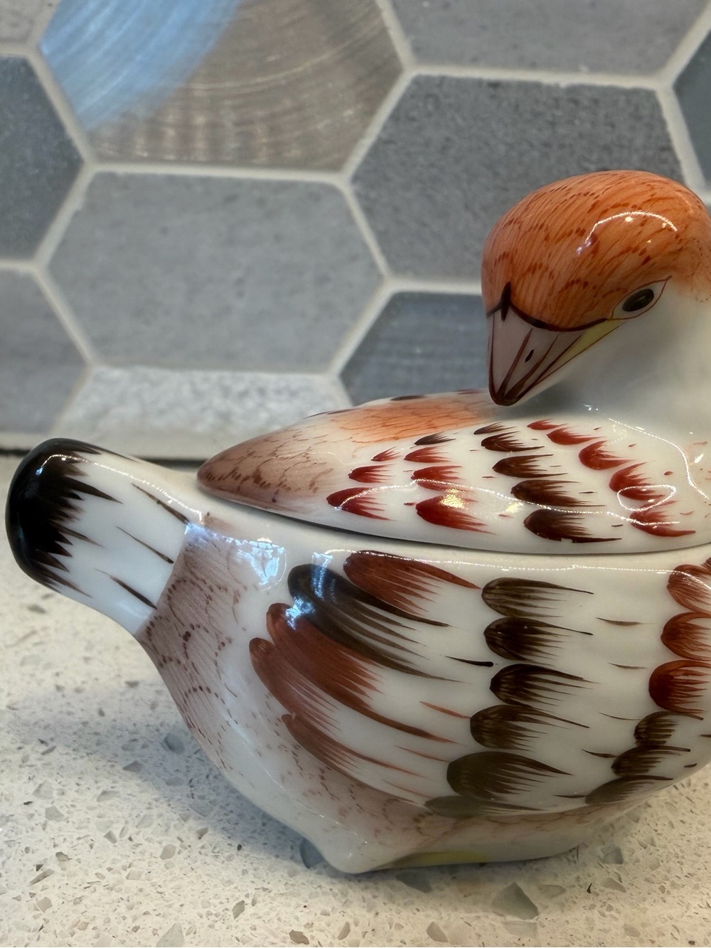 1930 Herend Rare Vintage Poultry. Stamped. Prestine Condition. Lidded Bon Bon.